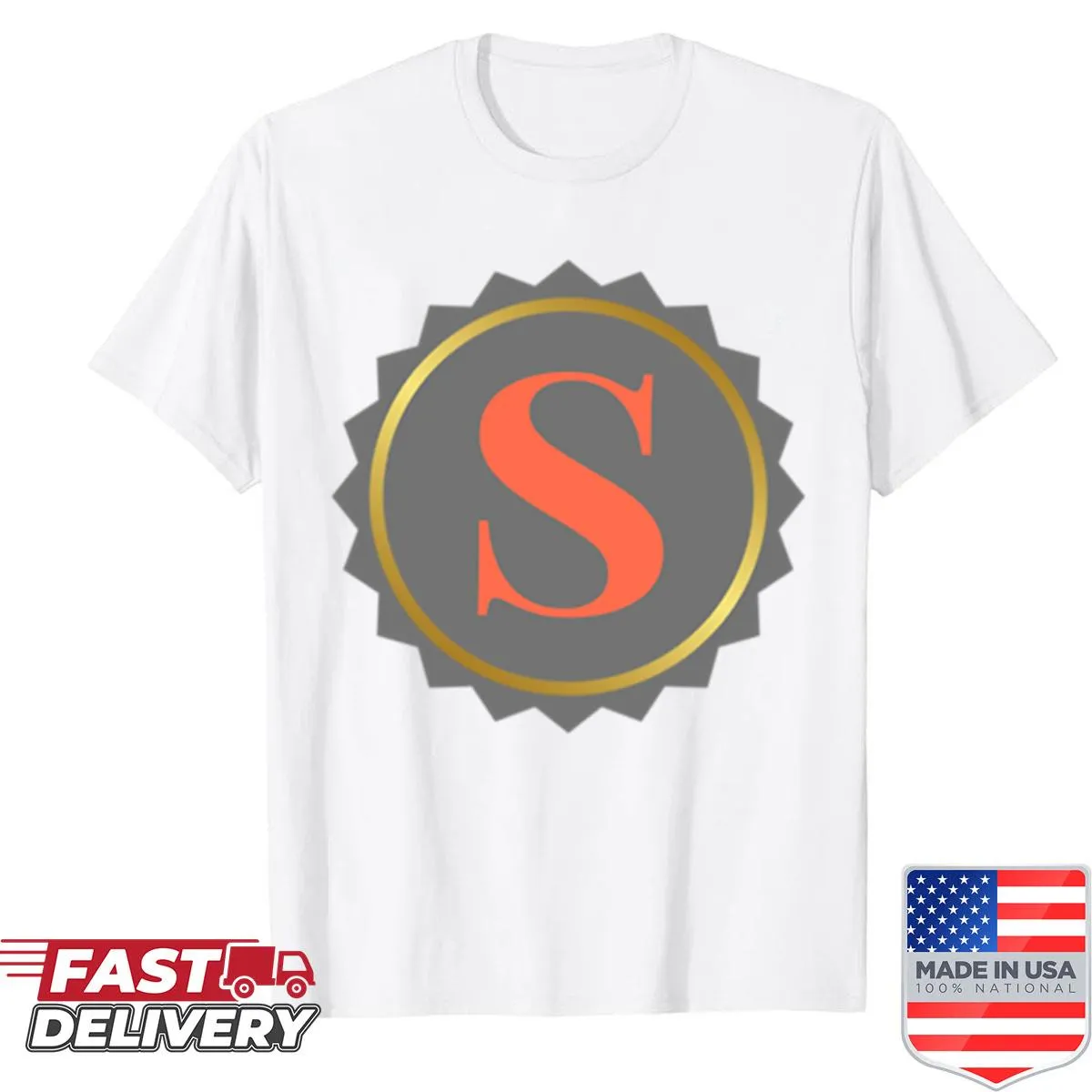Elegant S letter logo printed on stylish shirt