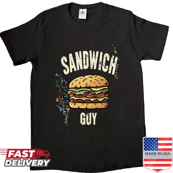 Oversized shirt with bold 'Sandwich Mode On' typography.