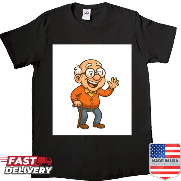 Funny senior life cartoon illustration on a T-shirt
