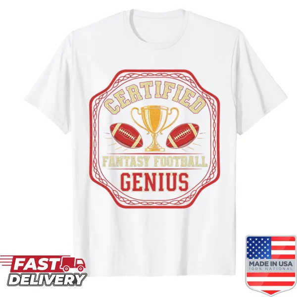 Oversized vintage style t-shirt with a fantasy football champion emblem