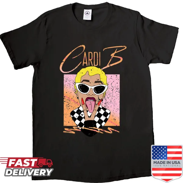 Pop art design of a blonde rap queen on a T-shirt