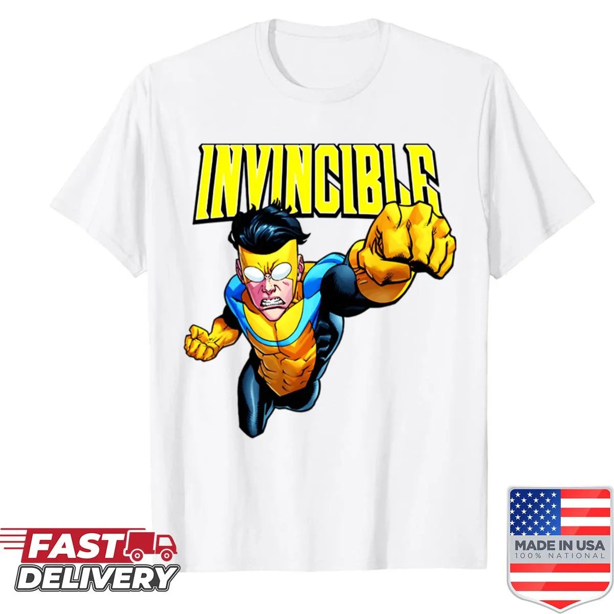 Vintage comic parody superhero dad graphic on shirt