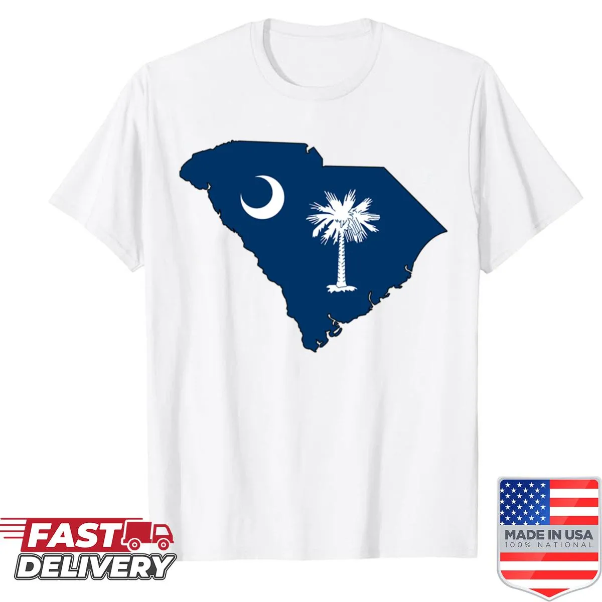 Illustrated South Carolina graphic on a shirt, representing its culture