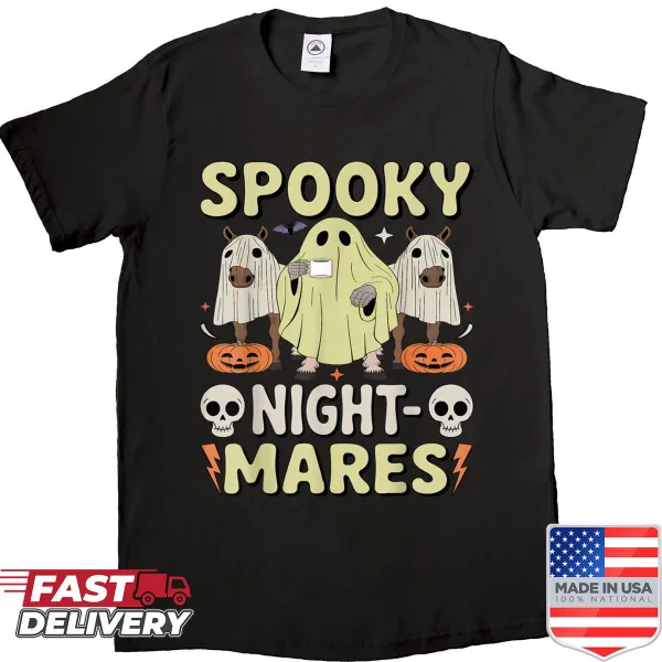 Funny Halloween shirt with a ghostly horse illustration