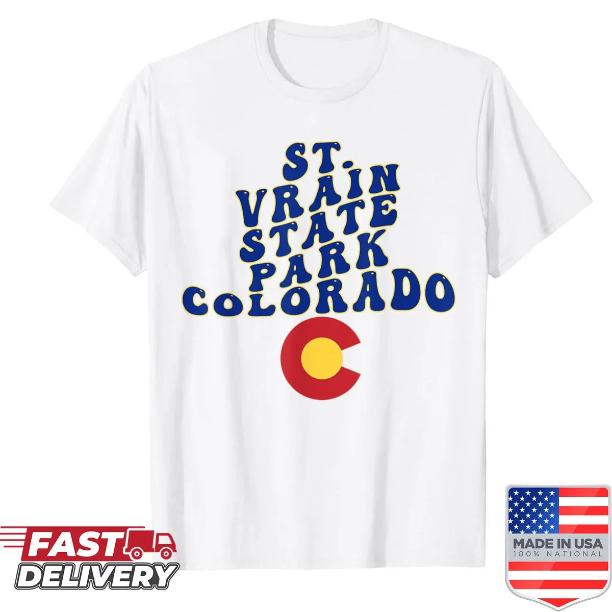 Retro souvenir shirt featuring St. Vrain State Park