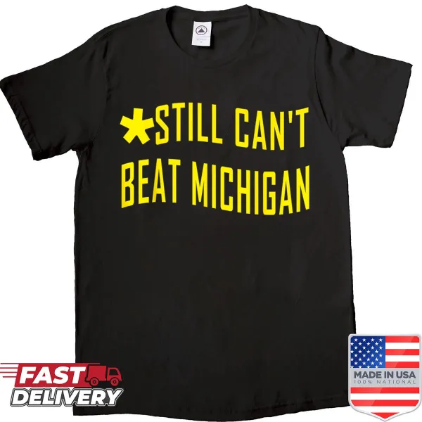 Michigan pride tee shirt with bold text.