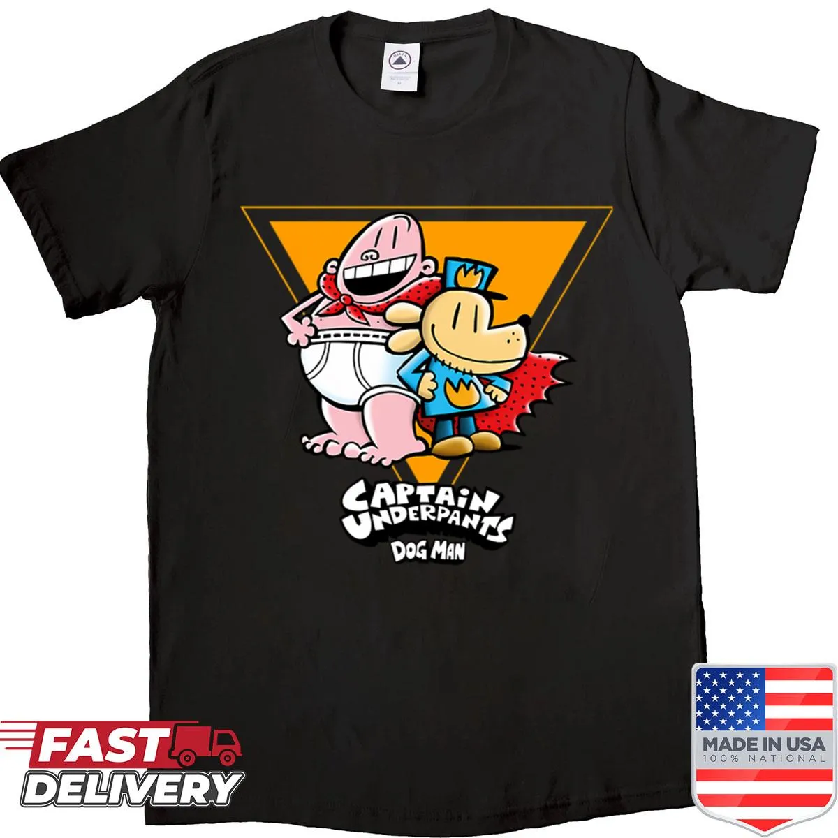 Cartoon superhero retro strip shirt with dynamic comic book illustrations