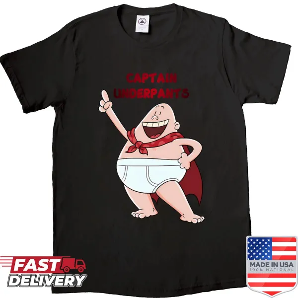 Cartoon-style T-shirt featuring humorous superheroes in action