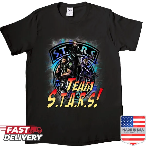 Vintage distressed shirt featuring MVC3 characters Wesker, Valentine, and Redfield