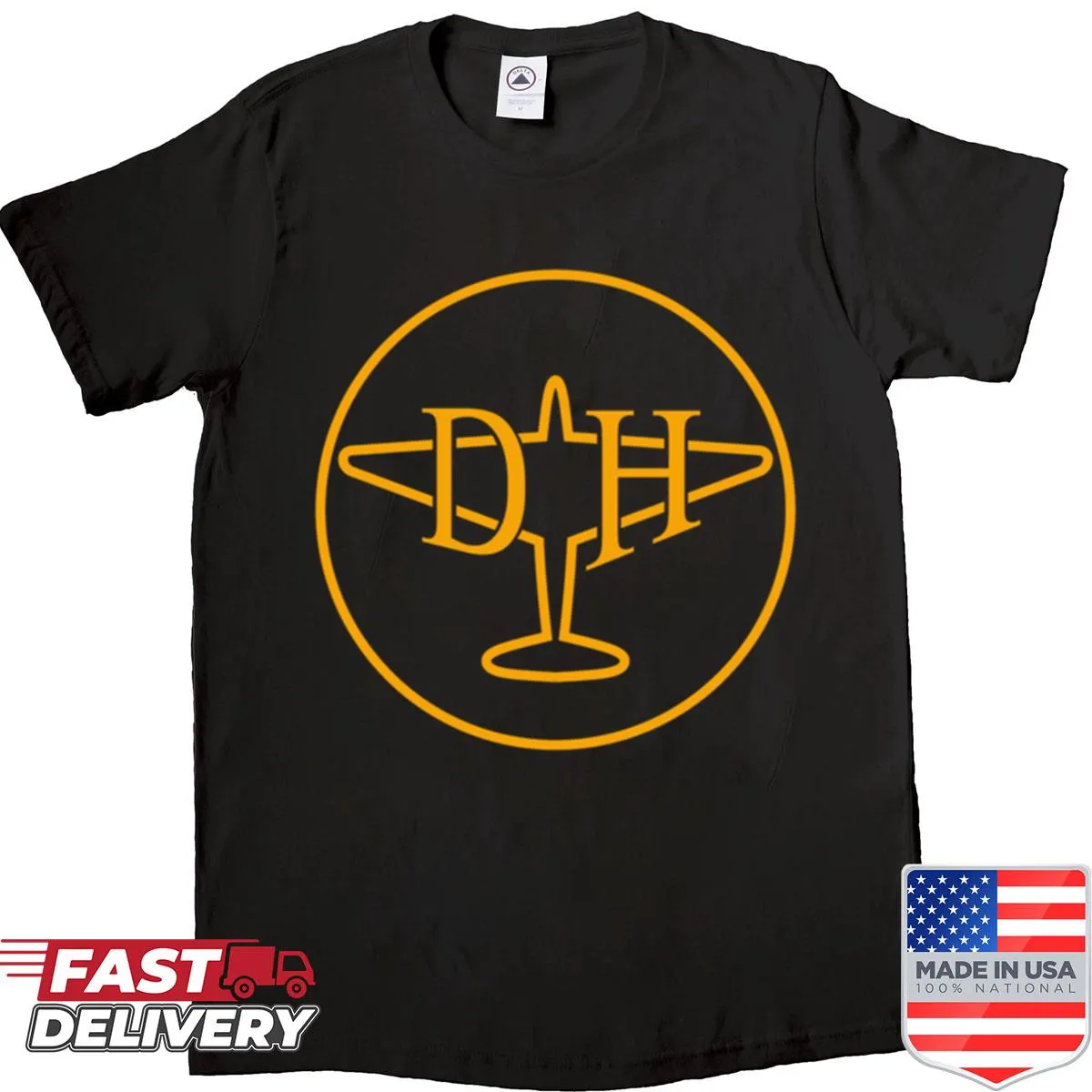 Shirt displaying the De Havilland Aircraft Company logo