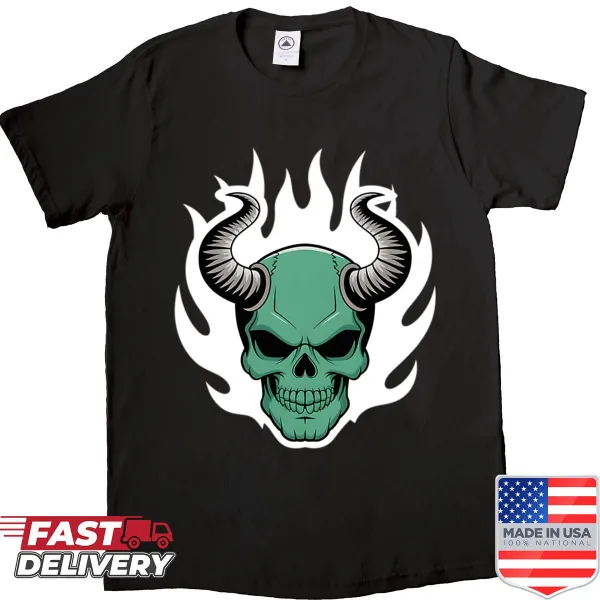 Illustration of The Devils rock band graphic on a t-shirt