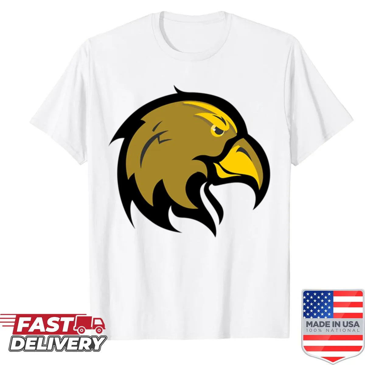 Golden eagle graphic design on a shirt