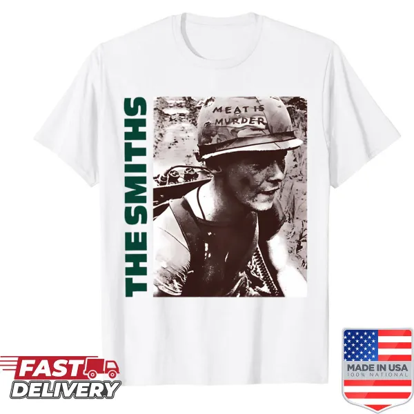 Design featuring The Smiths band logo on a T-shirt