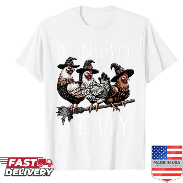 Funny Halloween shirt with a cartoon chicken design