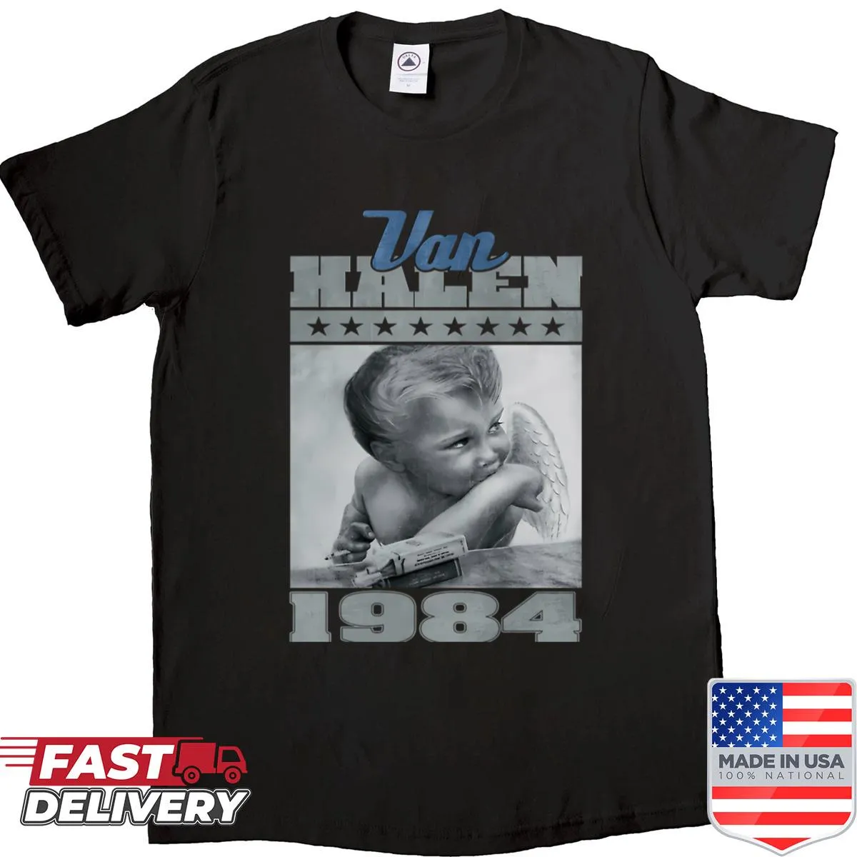 Vintage band art shirt featuring a concert logo