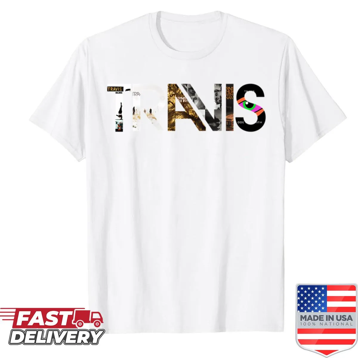 Travis band logo shirt in minimalist design
