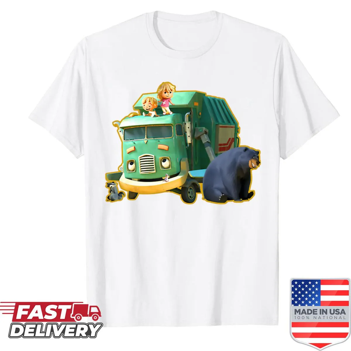 Playful Kids Logo Shirt featuring vintage cartoon cars