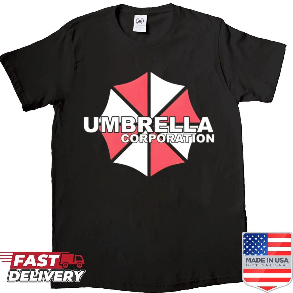 Umbrella Corp Biohazard shirt featuring iconic logo design