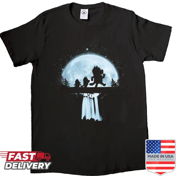 Silhouette design depicting moonlight and nature