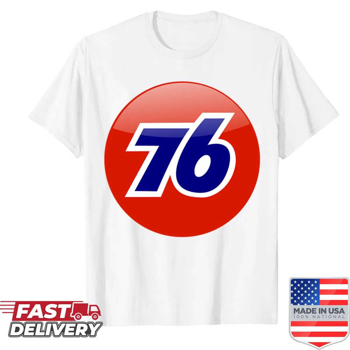 Union 76 Gasoline logo graphic on a shirt