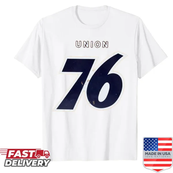Vintage Union 76 gasoline logo on oversized shirt