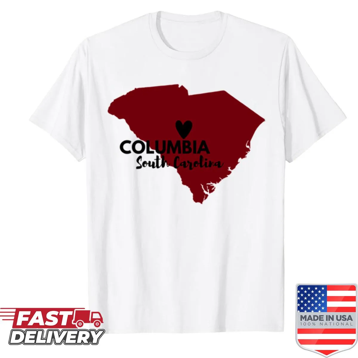 University of South Carolina shirt with bold typography