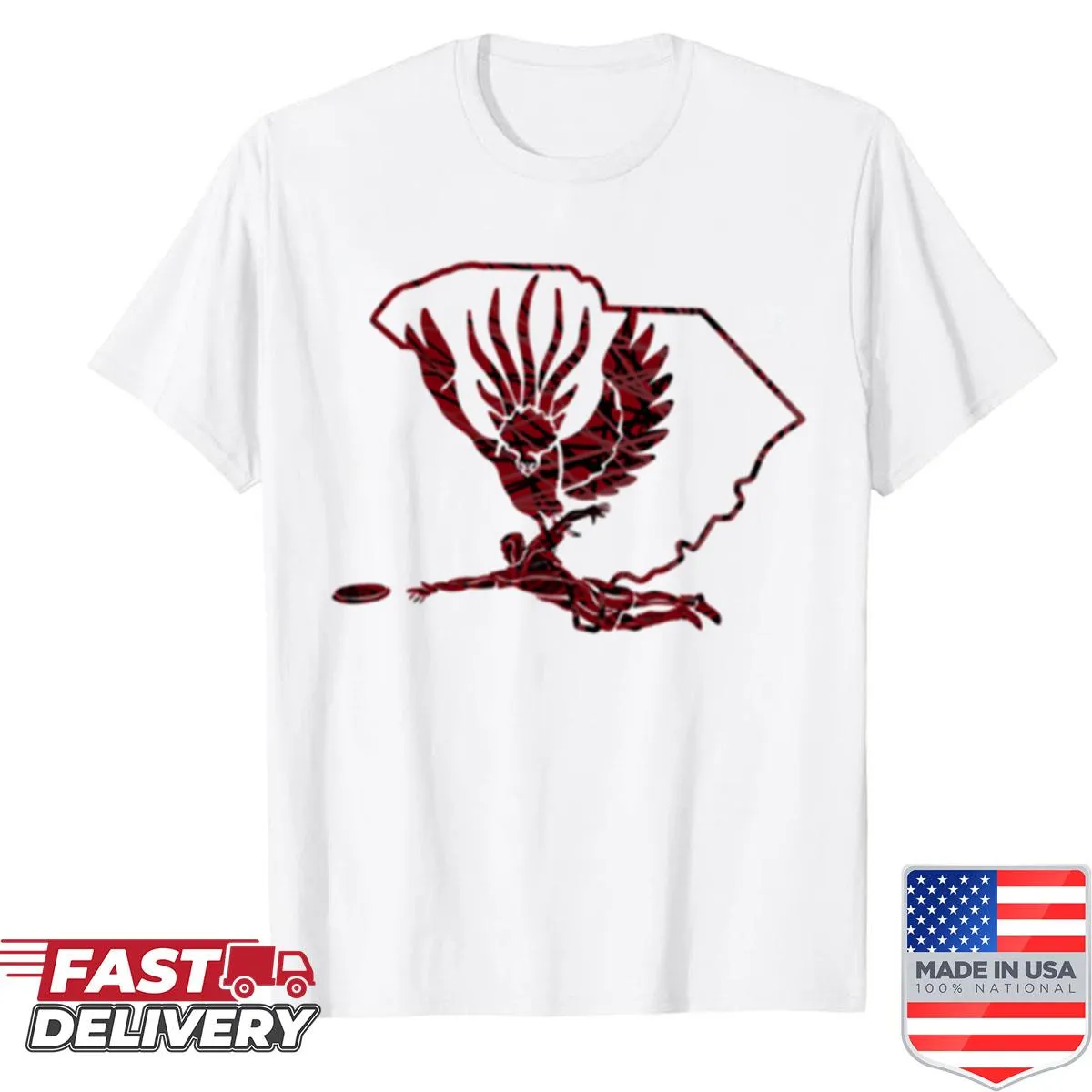 USC ultimate frisbee logo shirt, oversized for comfort and style