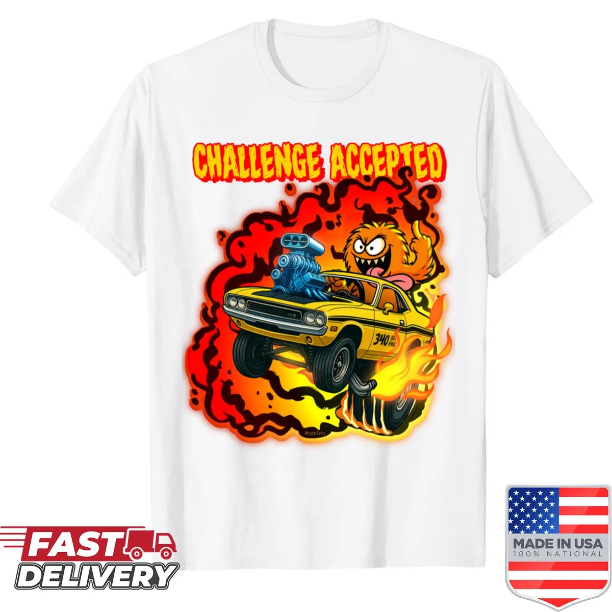 Vintage hot rod graphic with monster engine design for car enthusiasts.