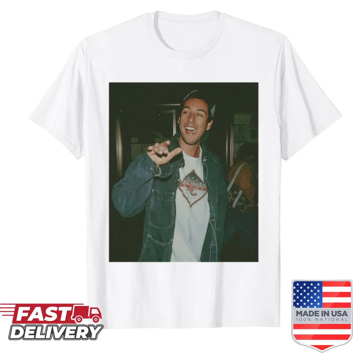 Vintage shirt featuring Adam Sandler graphics and quotes