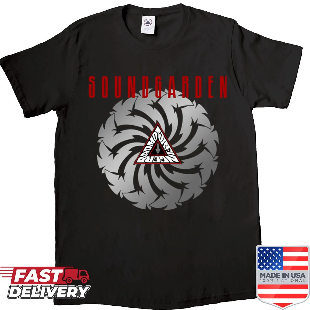 Vintage band tour logo shirt celebrating music legends
