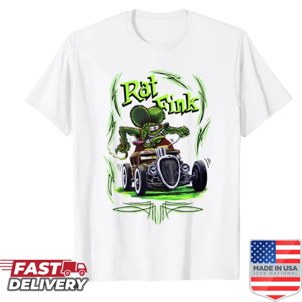 Cartoon monster design featuring a hot rod theme on a t-shirt