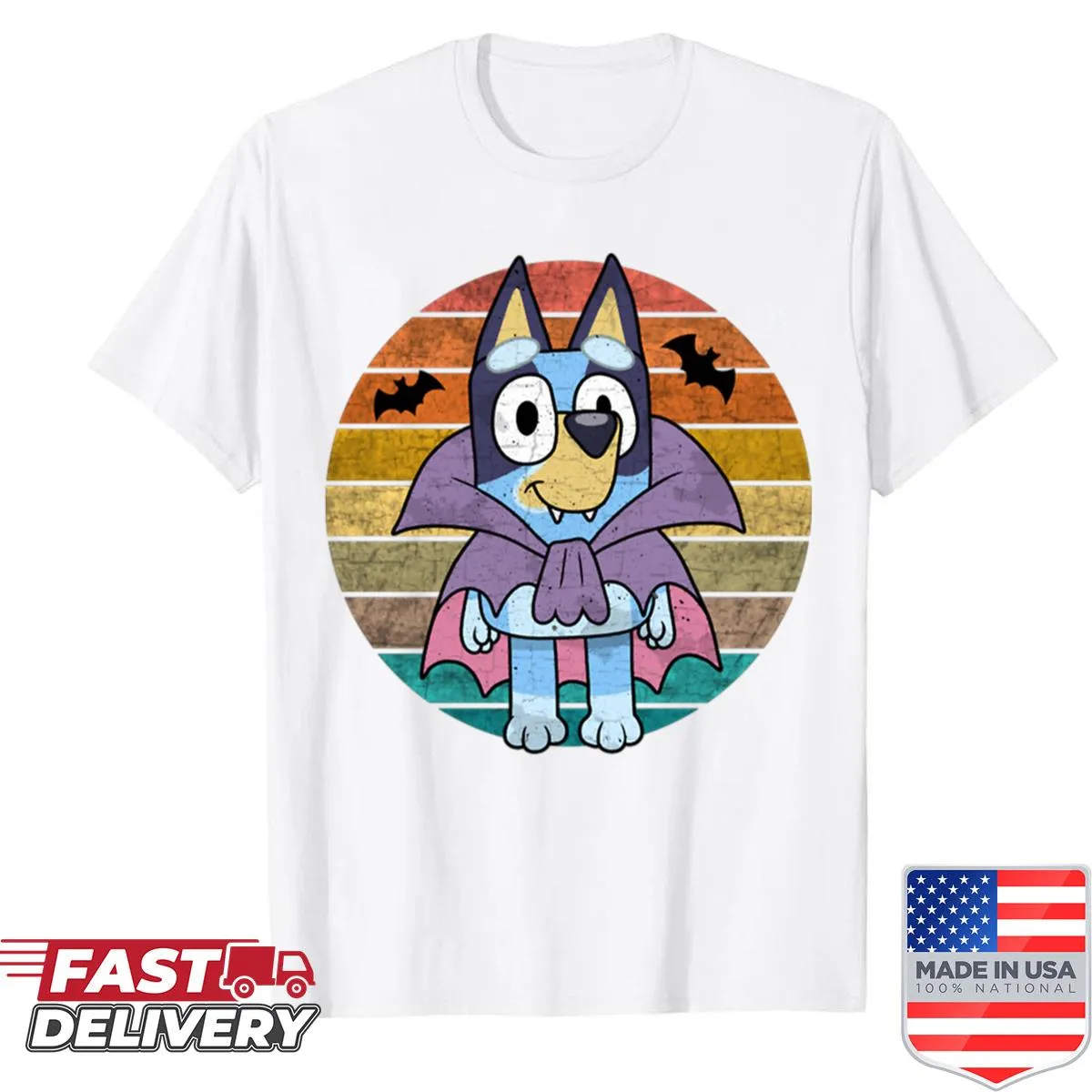 Vintage Halloween graphic tee with playful designs