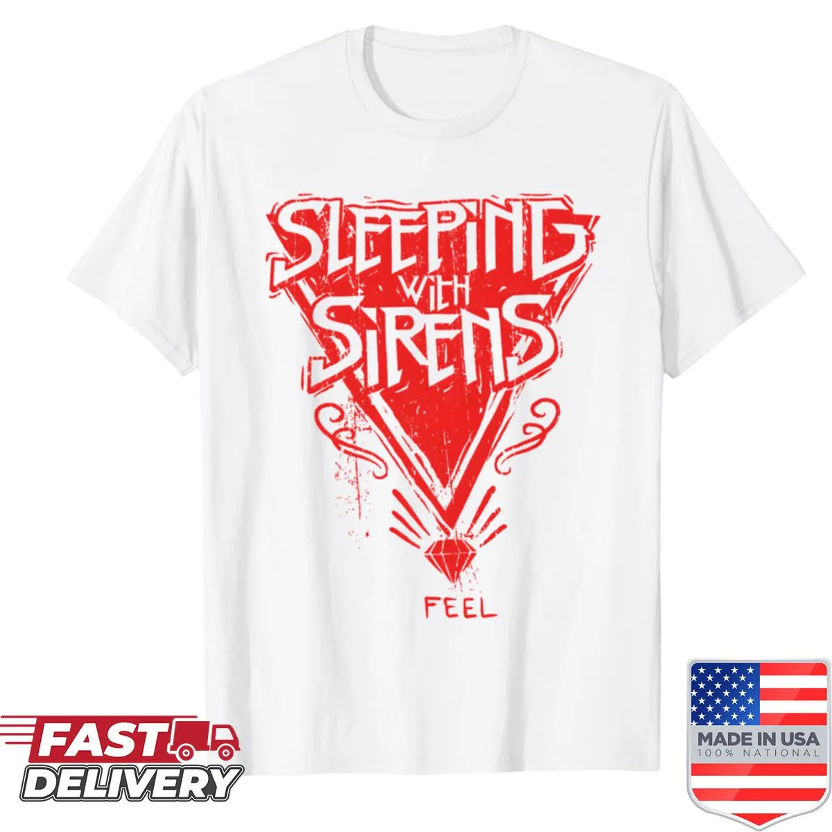 Vintage logo band t-shirt with a distressed emo design