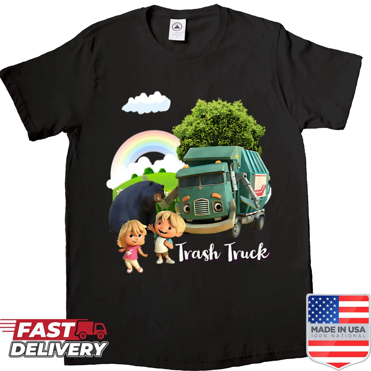 Vintage logo shirt featuring cars and cartoon series for kids