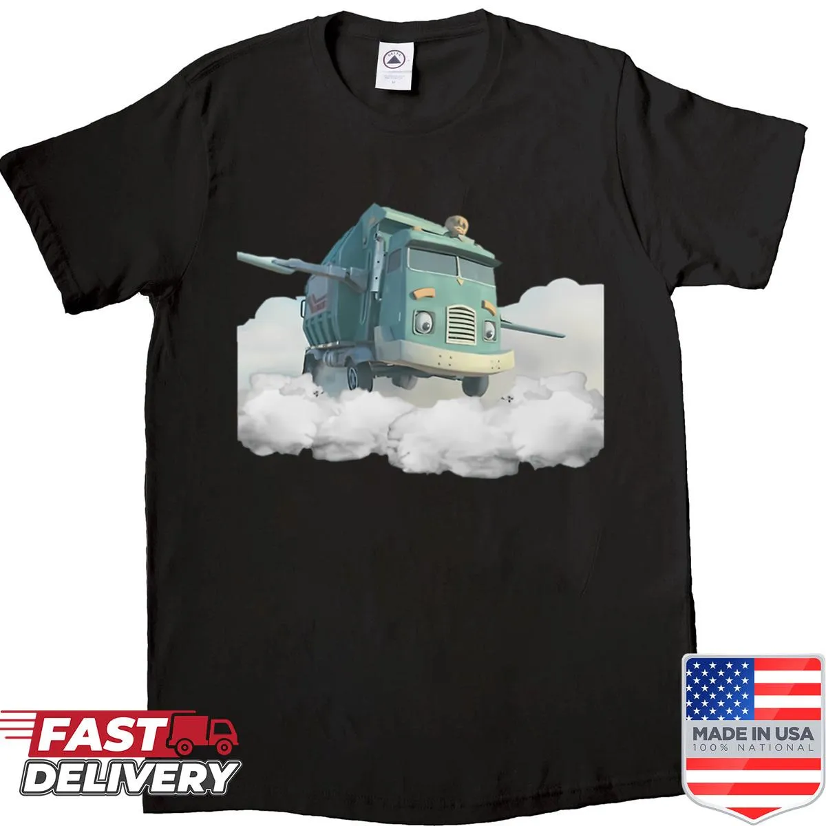 Vintage cartoon cars shirt for kids featuring movie logos