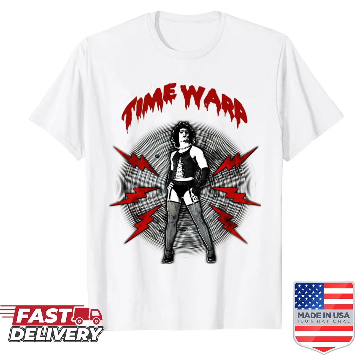 Vintage horror movie logo shirt with a distressed Halloween design