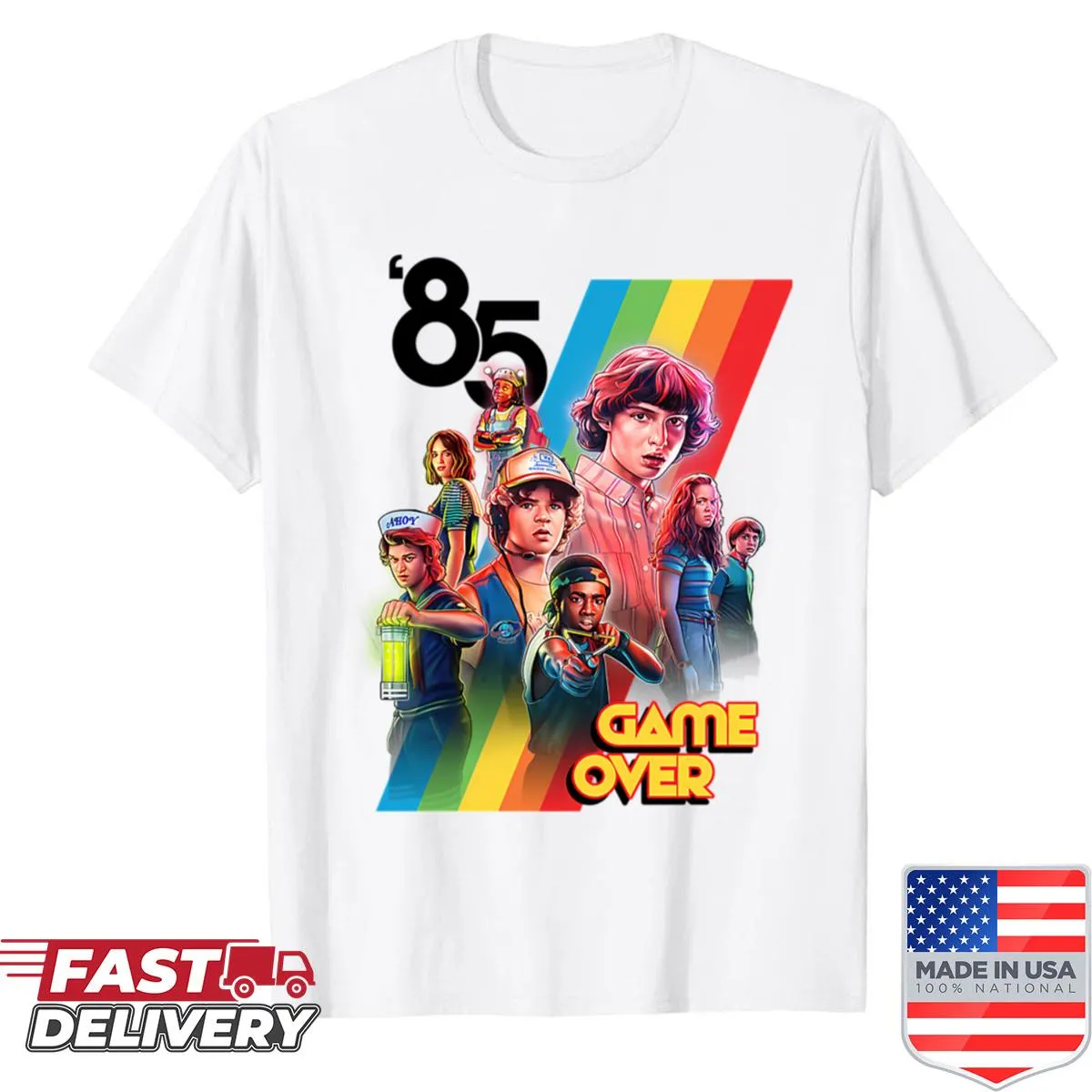 Vintage logo shirt featuring funny movie and TV show logos