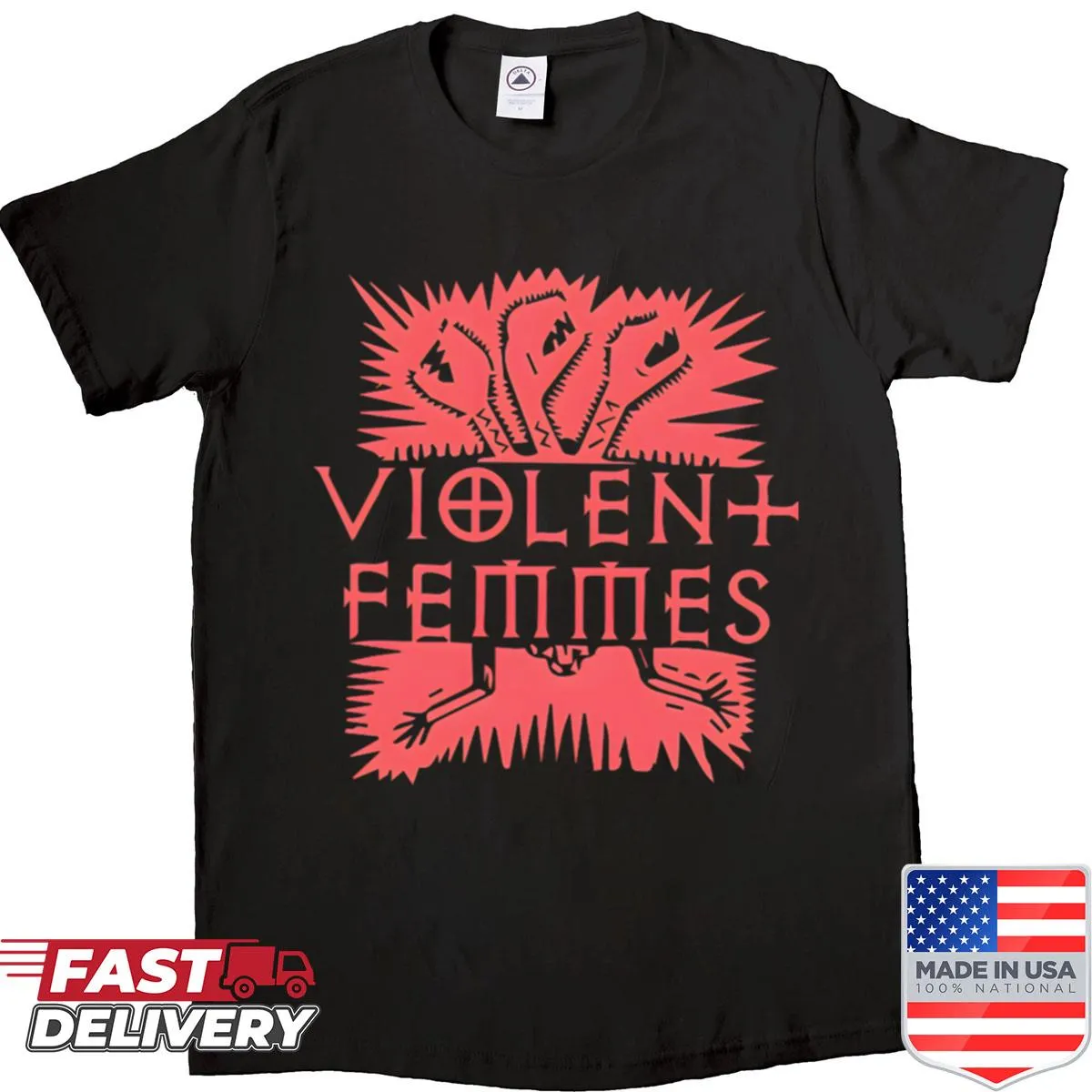 Oversized shirt featuring the Violent Femmes logo in bold design