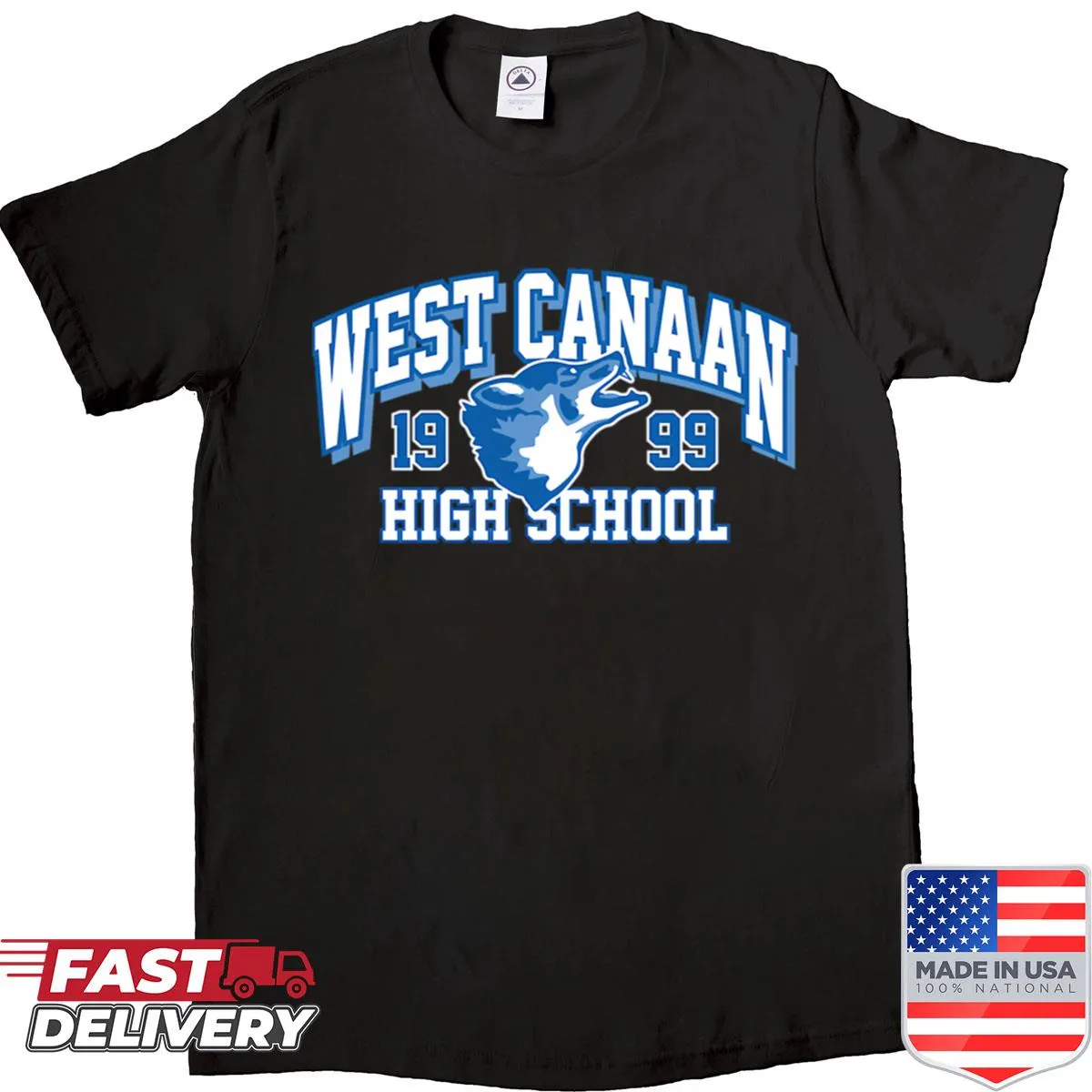 Emblem of West Canaan Coyotes on sports shirt