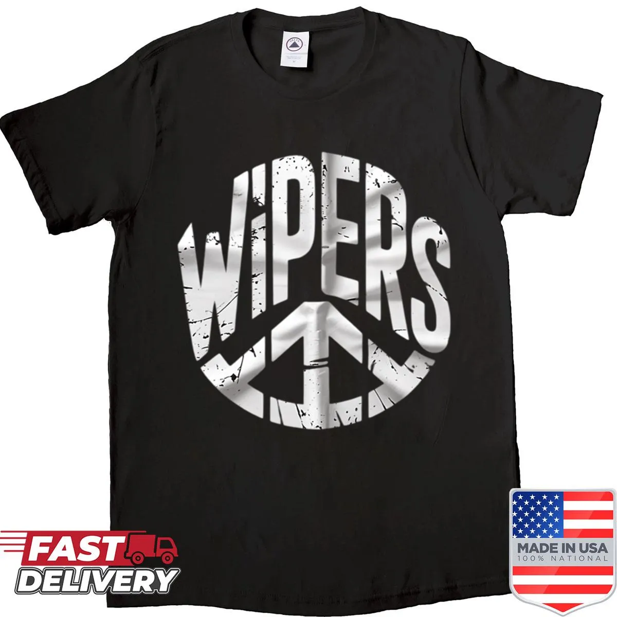 Illustration of Wiperss band logo on a T-shirt