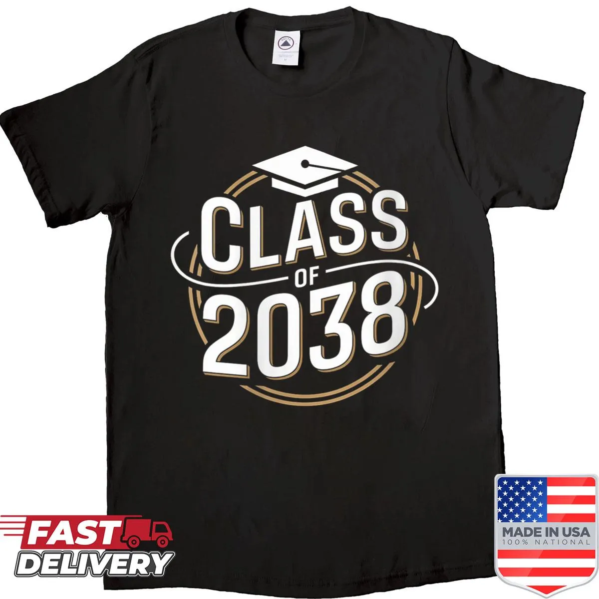 Countdown shirt for Women's Class of 2038 with milestone design