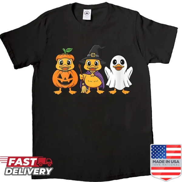 Kawaii design shirt featuring duck graphics and Halloween pun