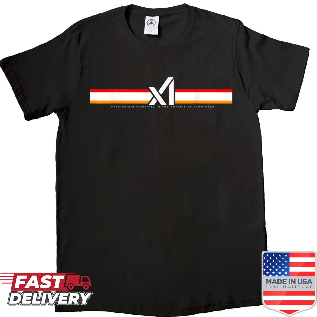 Artistic shirt themed around music and adventure