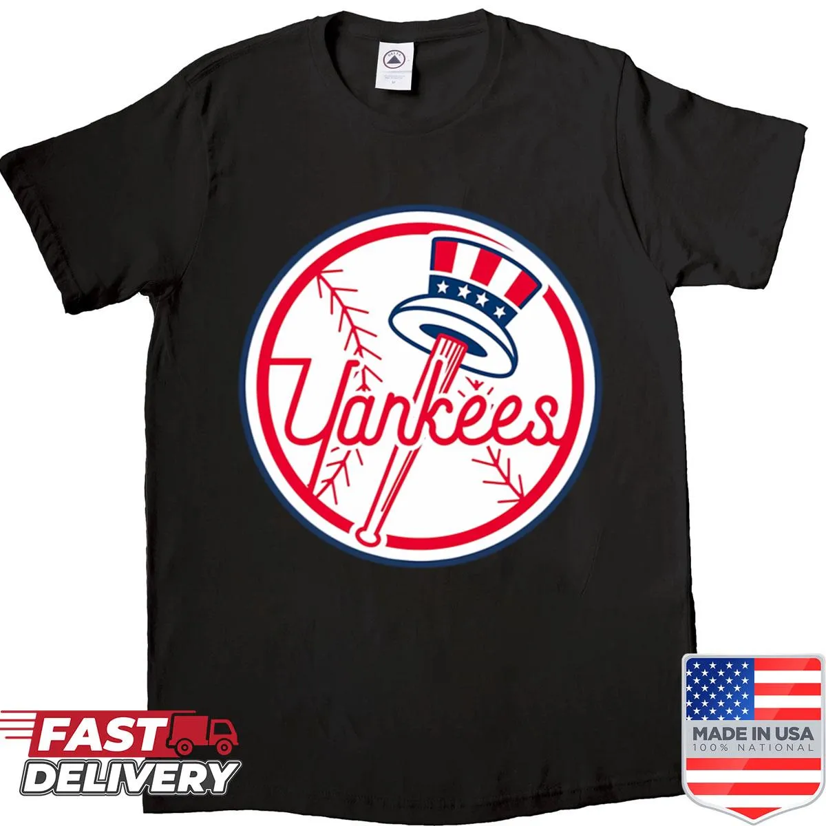 Oversized Yankees Baseball shirt with badge emblem