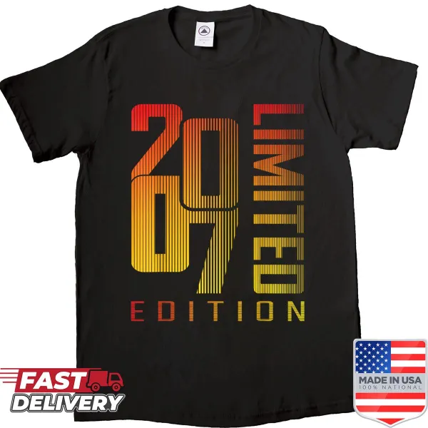 Retro 18th birthday shirt featuring the year 2007