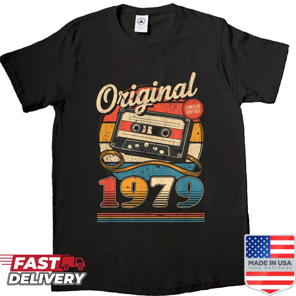 Retro vintage shirt for a 46th birthday celebration, 1979 theme.