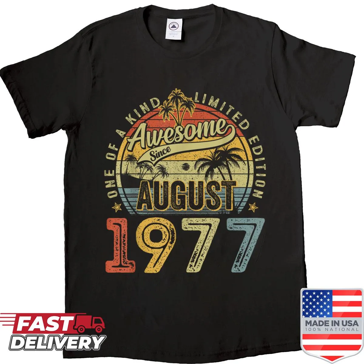 Vintage 48th birthday shirt for men with retro 1977 design