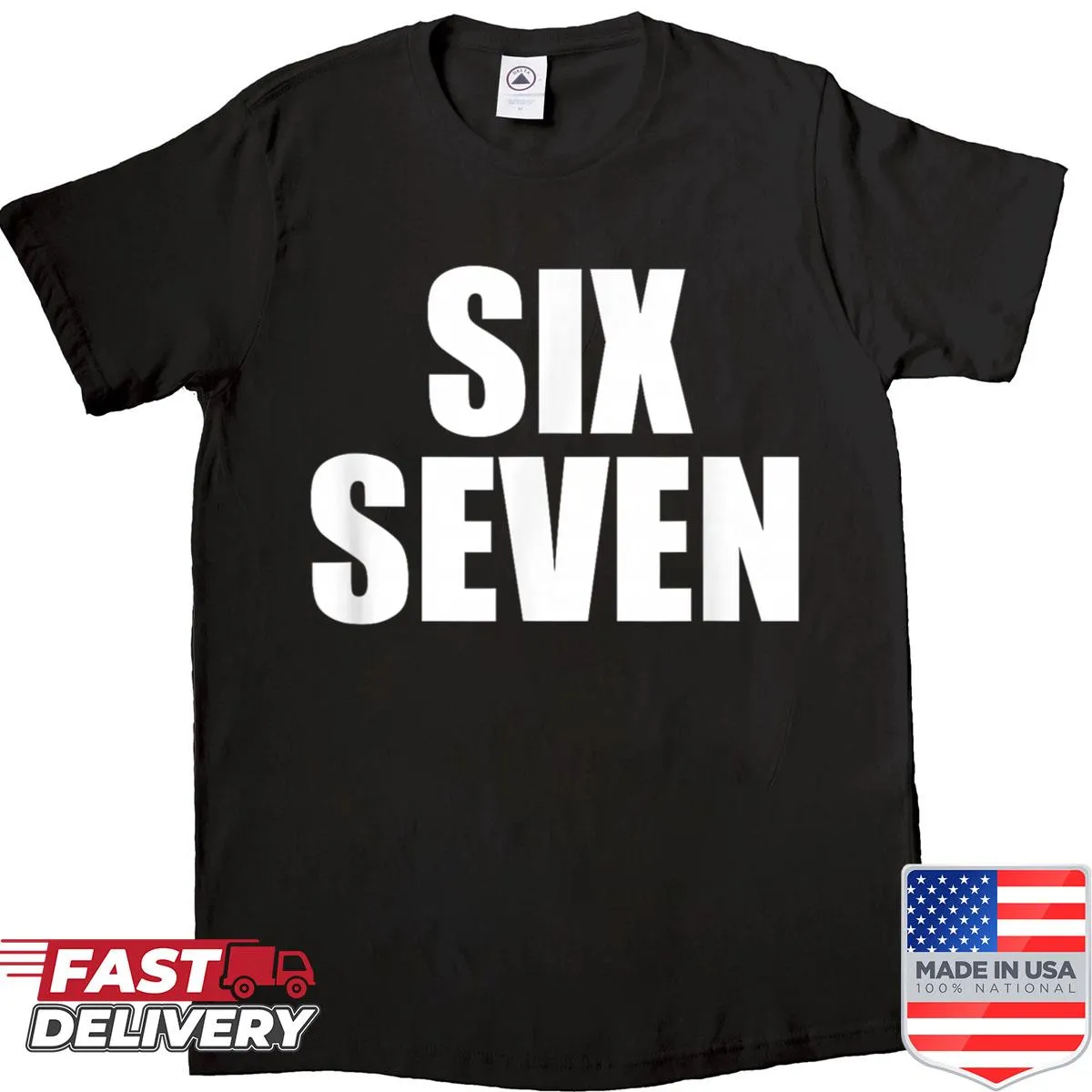 Text shirt celebrating Gen Alpha with '6 7 Gen Alpha' slogan.