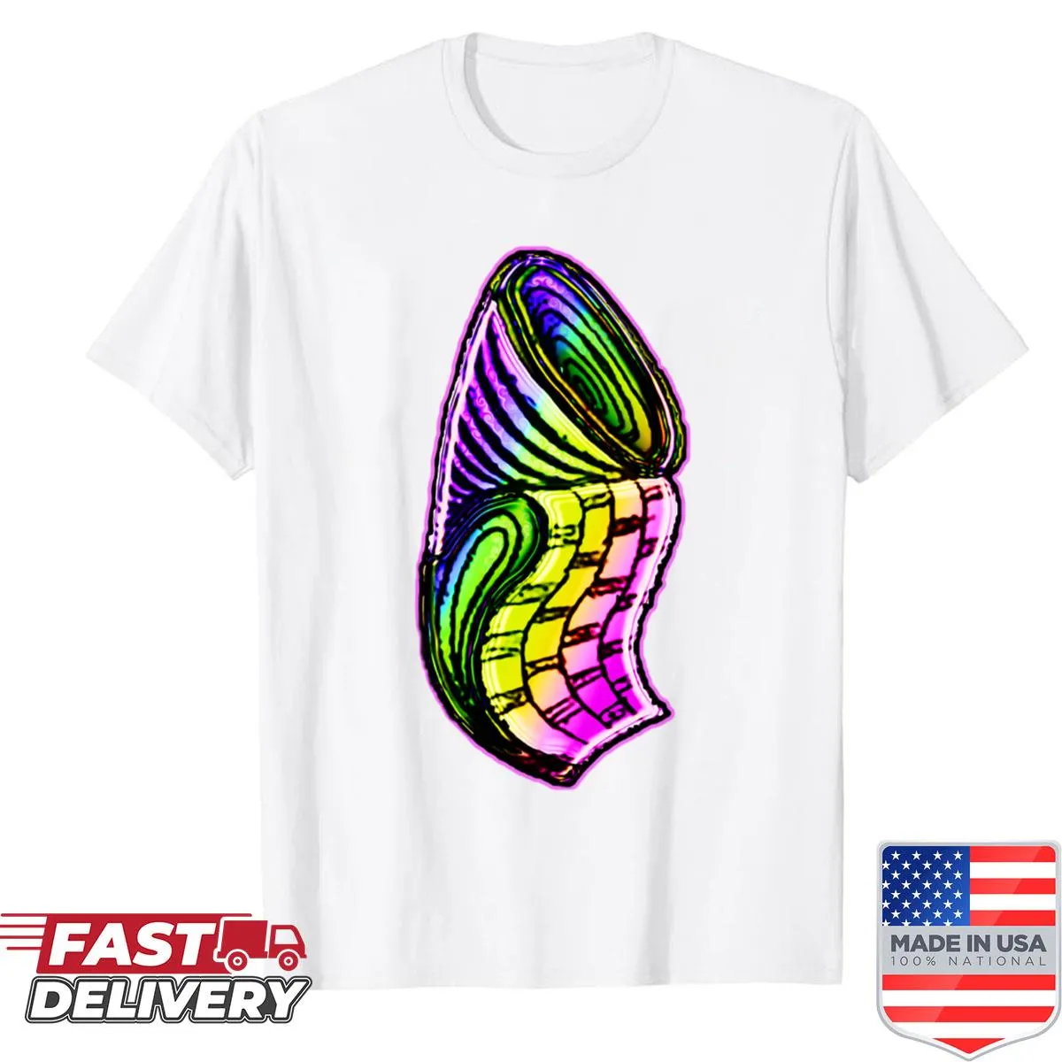 Abstract mushroom-shaped design shirt for art lovers