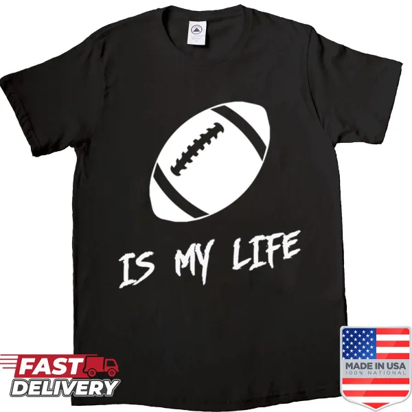 Proud declaration of love for American football on a t-shirt